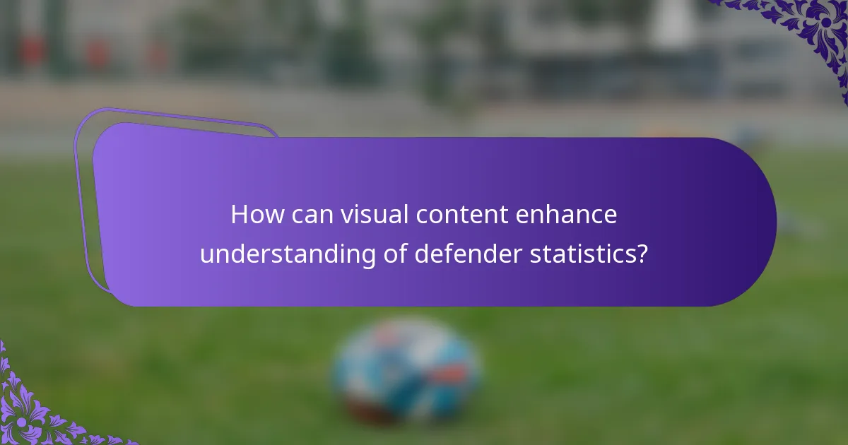 How can visual content enhance understanding of defender statistics?