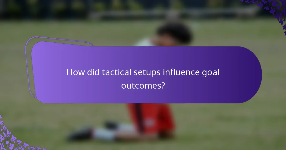 How did tactical setups influence goal outcomes?