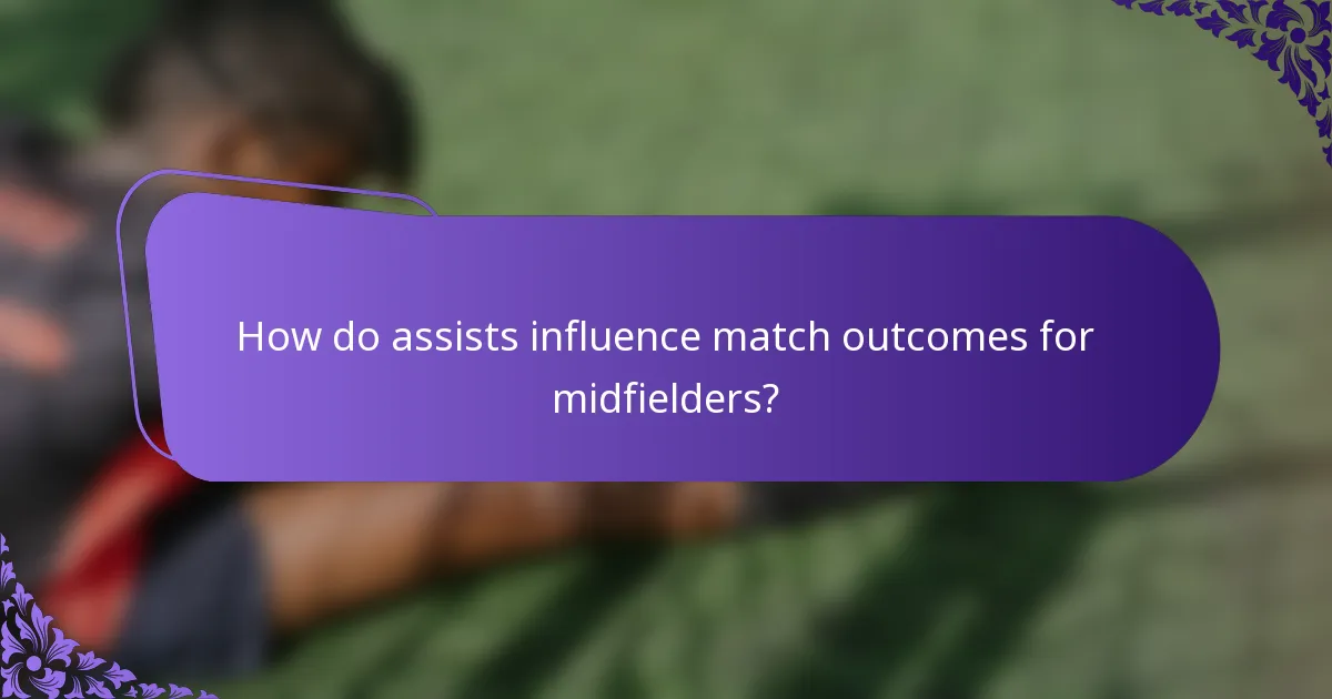 How do assists influence match outcomes for midfielders?