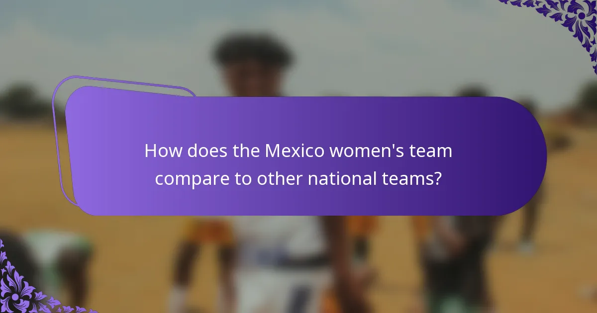 How does the Mexico women's team compare to other national teams?