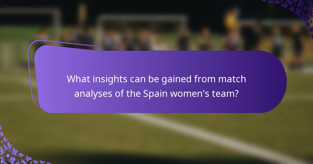 What insights can be gained from match analyses of the Spain women's team?
