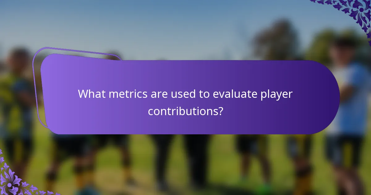 What metrics are used to evaluate player contributions?