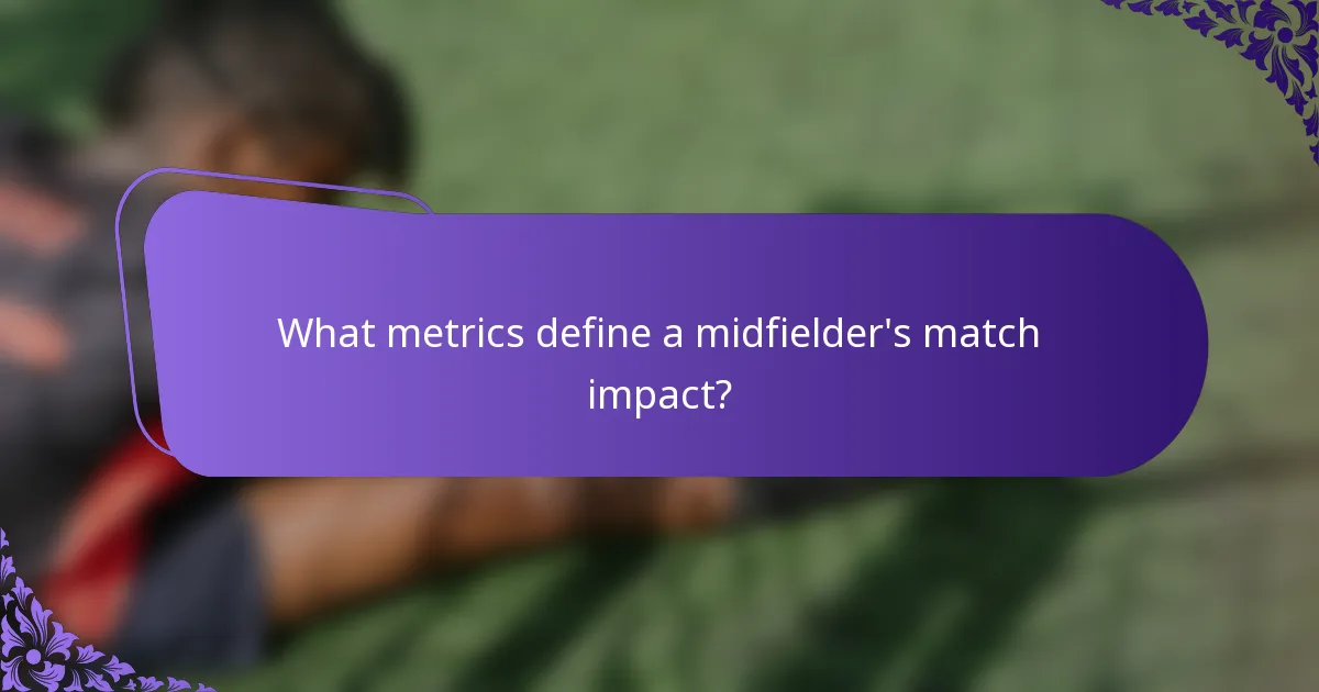 What metrics define a midfielder's match impact?
