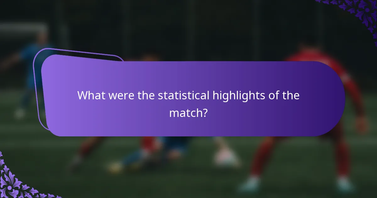 What were the statistical highlights of the match?