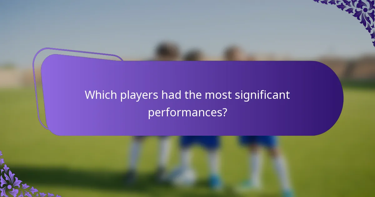 Which players had the most significant performances?