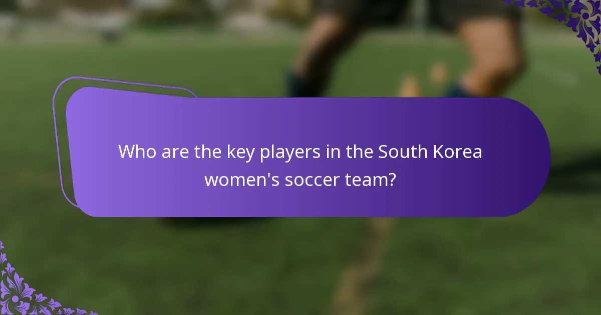 Who are the key players in the South Korea women's soccer team?